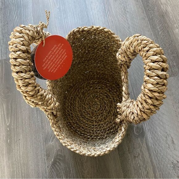 Basket NEW Home Decor Handmade Indonesia Cottagecore Bedroom Kitchen Bathroom - Picture 3 of 9